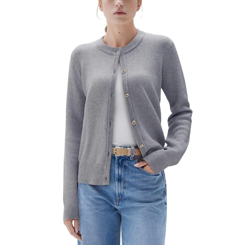 Chunky Cashmere Blend Cardigan, Long Sleeve Button Up, Fall Winter Sweater